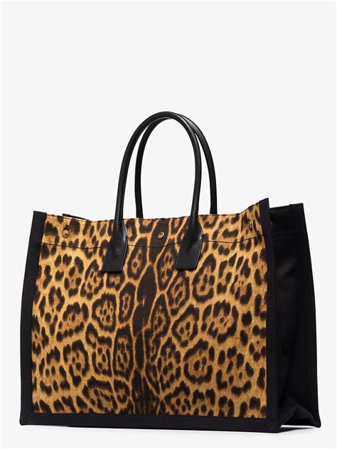 tote bag saint laurent leopard|leopard print tote bag.